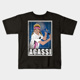 Agassi Tennis Player Hero Vintage Grunge Kids T-Shirt